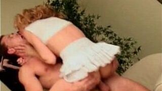 Sexy blonde college girl rides cock porn video
